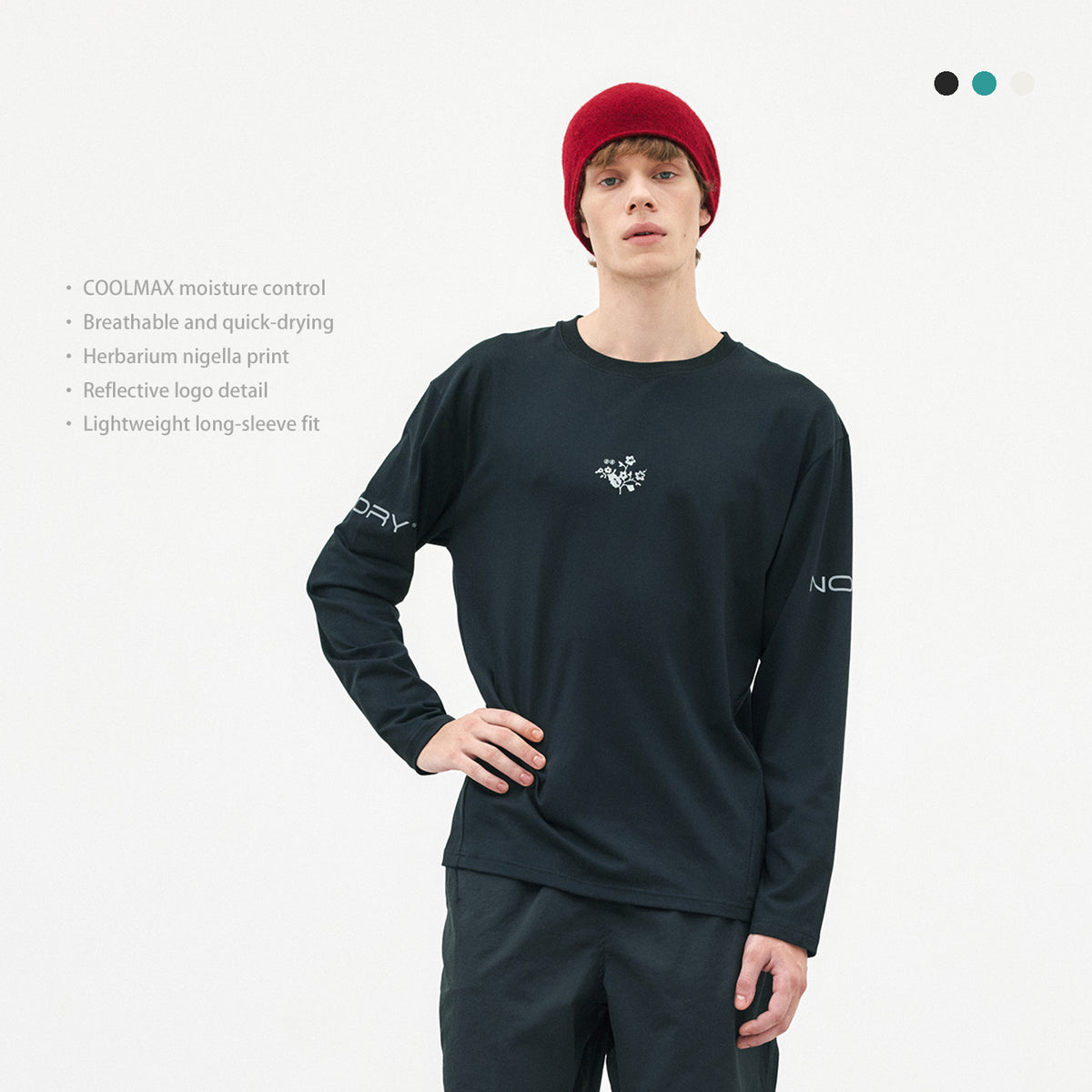Herbarium Black Seed Print COOLMAX Long Sleeve