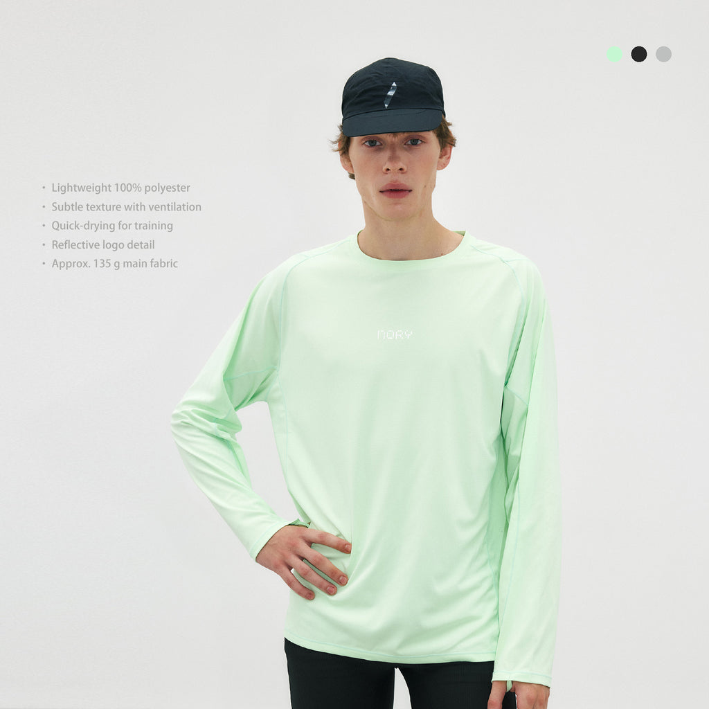 SPORTS Subtle-Texture Quick-Dry Reflective Logo Long Sleeve