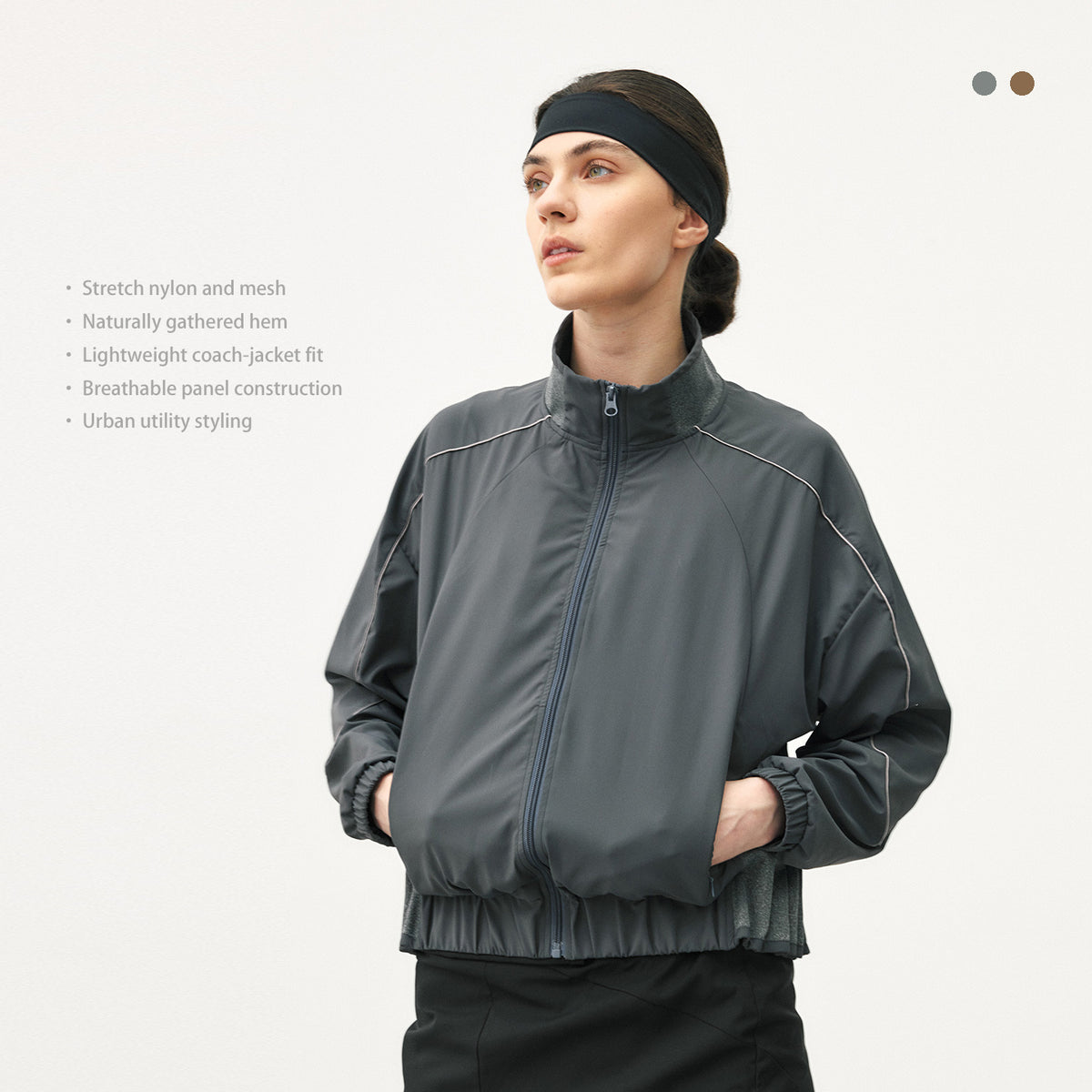 Urban Flow Bubble-Hem Coach Jacket