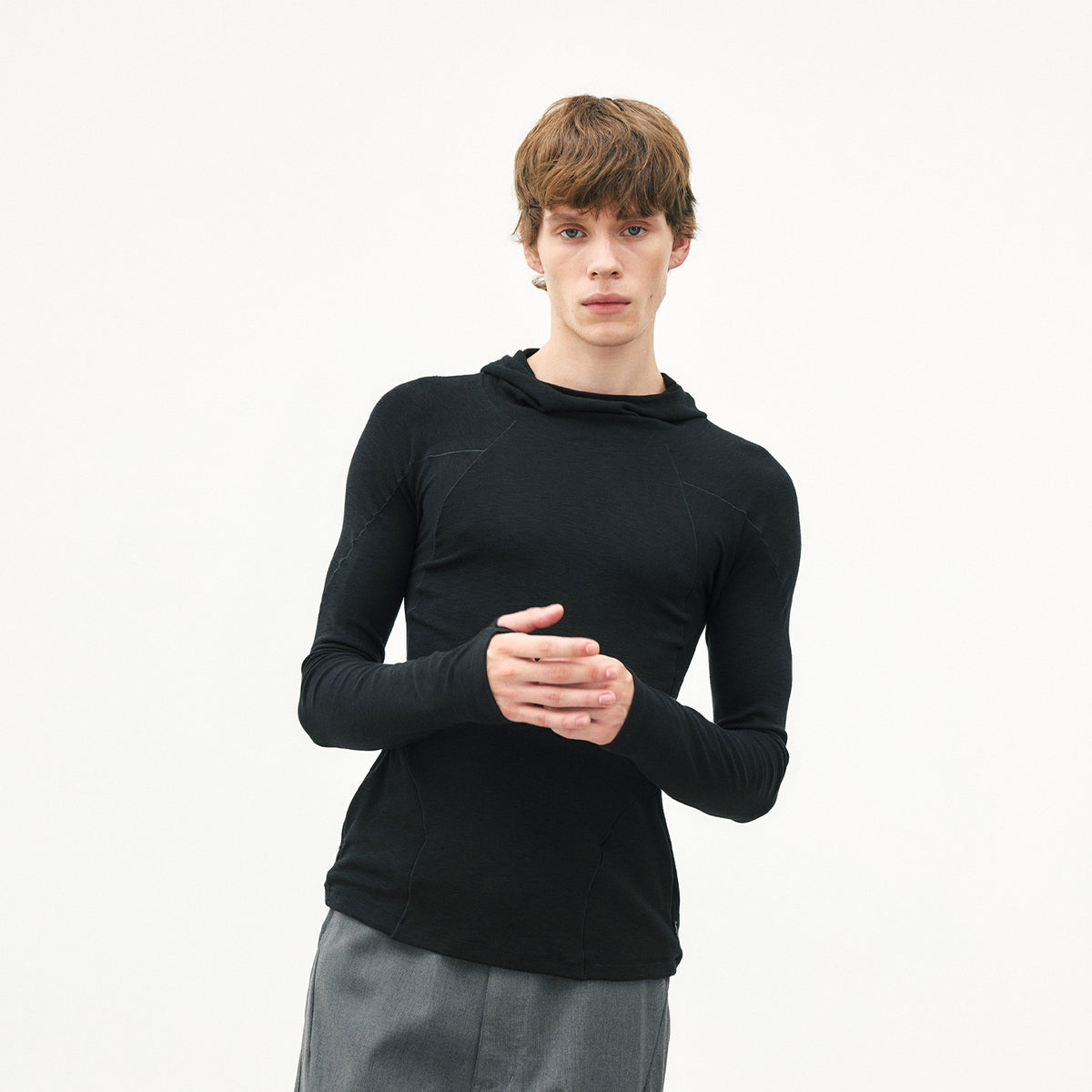 Slim-Fit Mousse Slub Hooded Base Layer