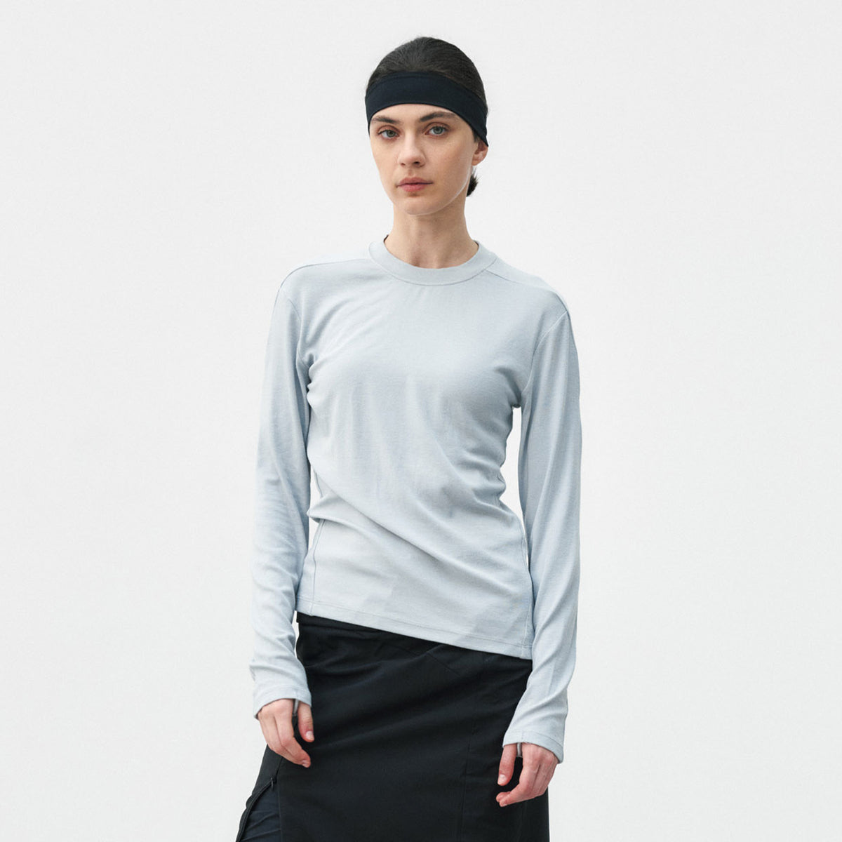 Slim-Fit Side-Panel Gusset Cotton Long Sleeve