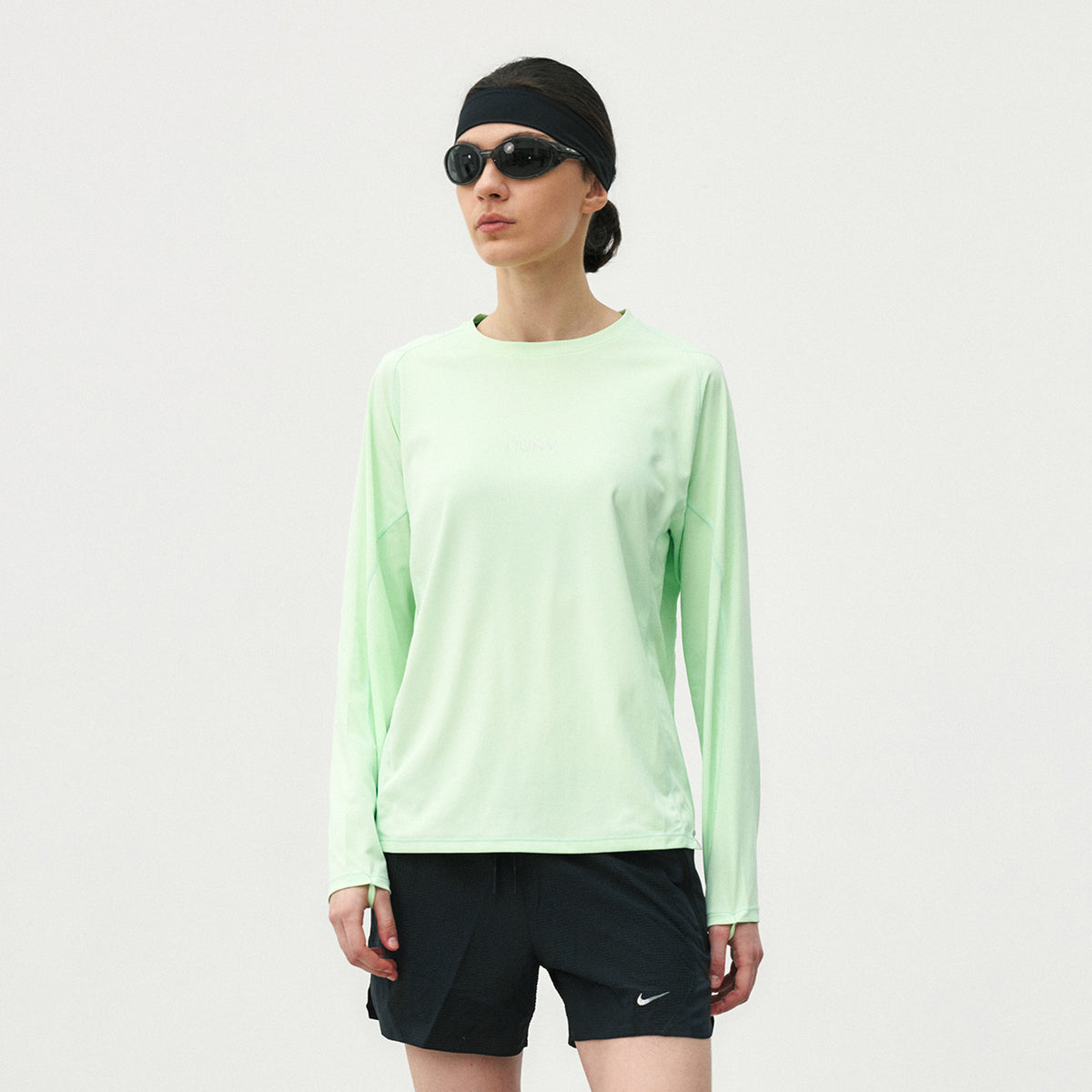 SPORTS Subtle-Texture Quick-Dry Reflective Logo Long Sleeve