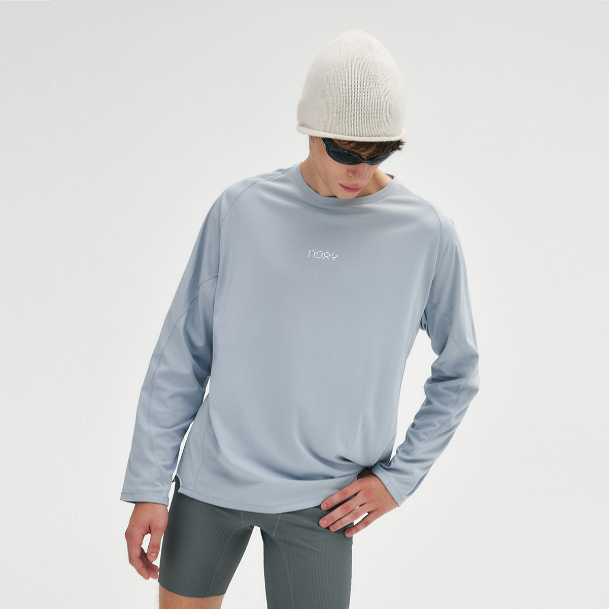 SPORTS Subtle-Texture Quick-Dry Reflective Logo Long Sleeve