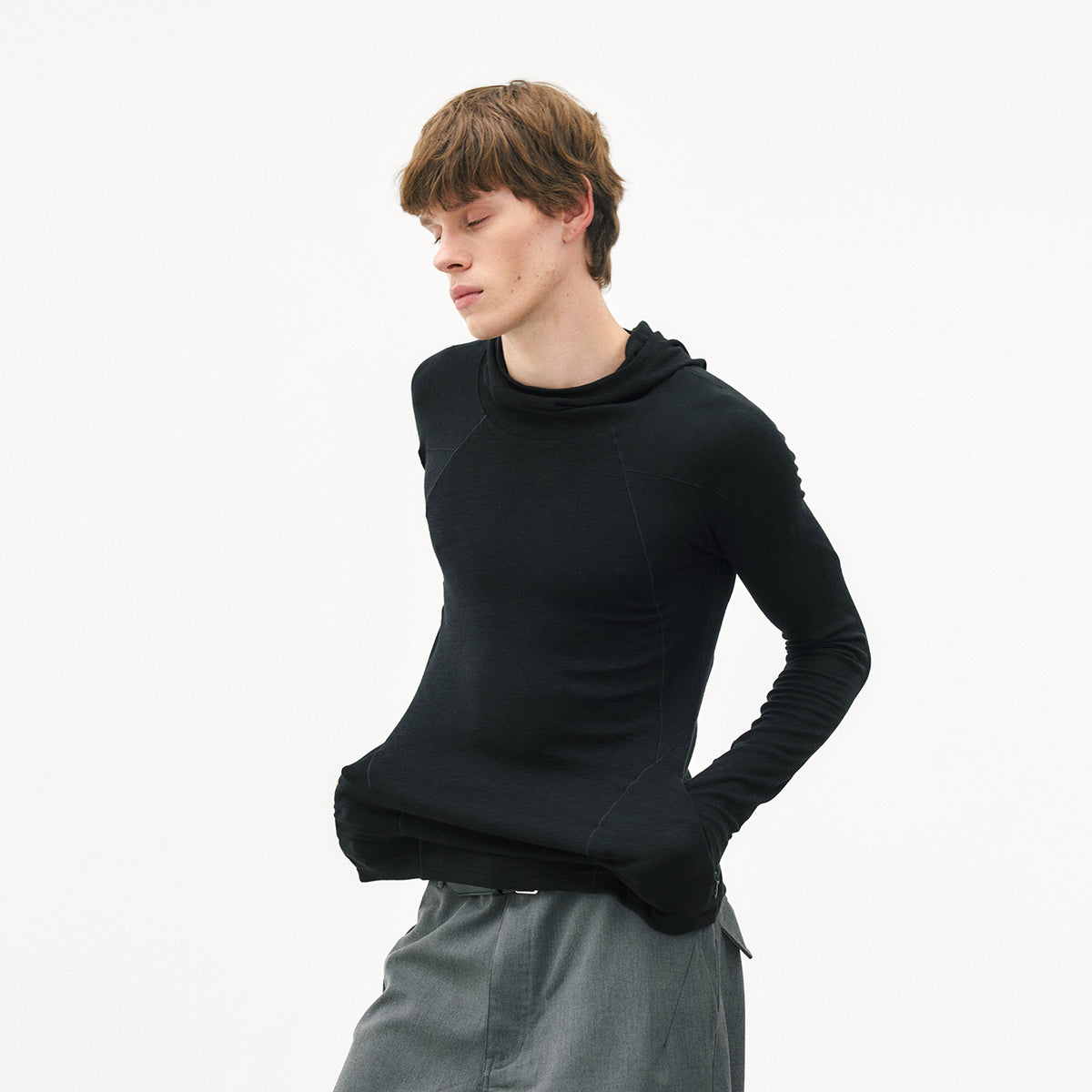 Slim-Fit Mousse Slub Hooded Base Layer