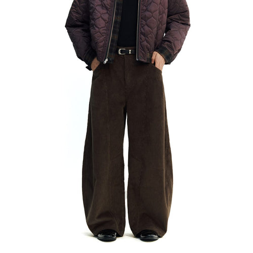 Corduroy Curved Barrel Leg Pants