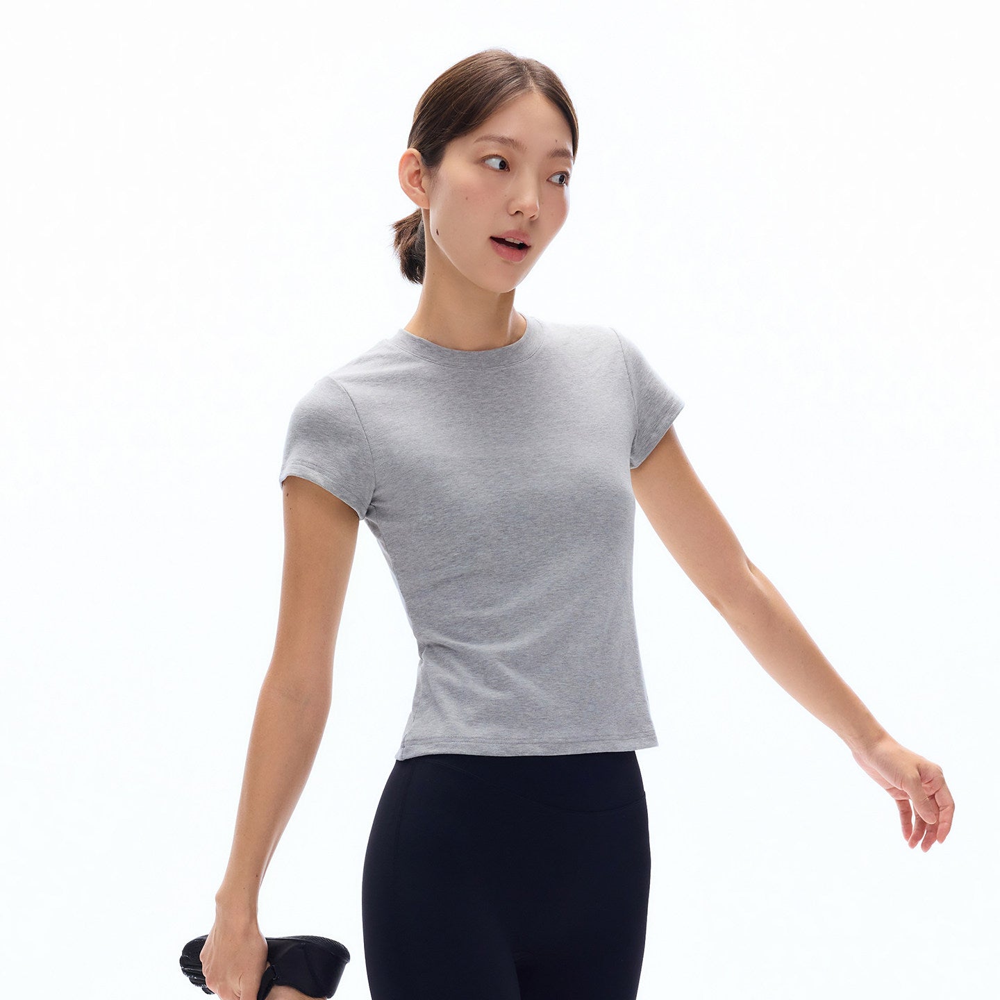 Fitted True Shoulder Basic Yoga Sports Short Sleeve Tee