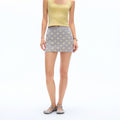 Polka Dot Knit A-Line Mini Skirt