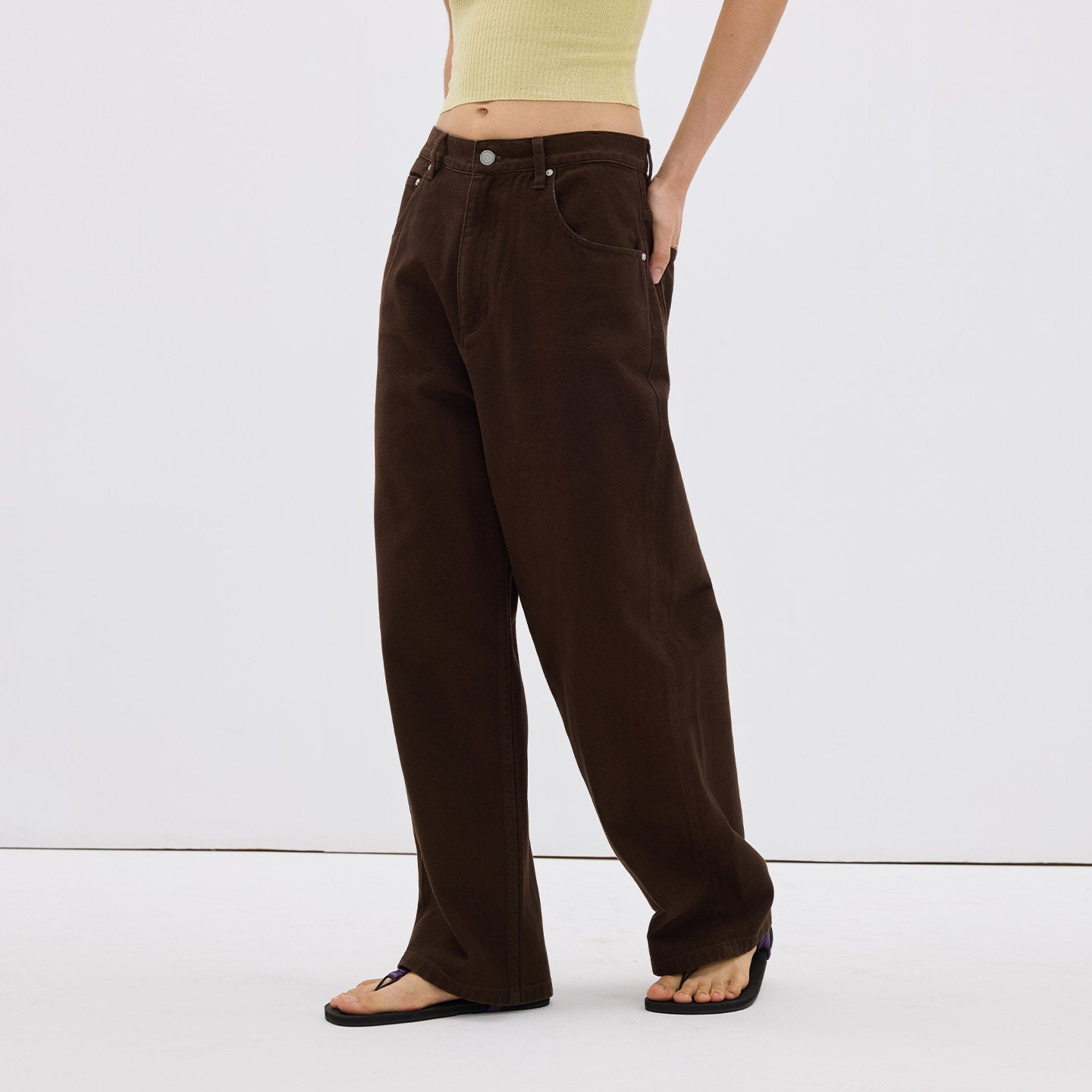 Cotton Straight Leg Pants
