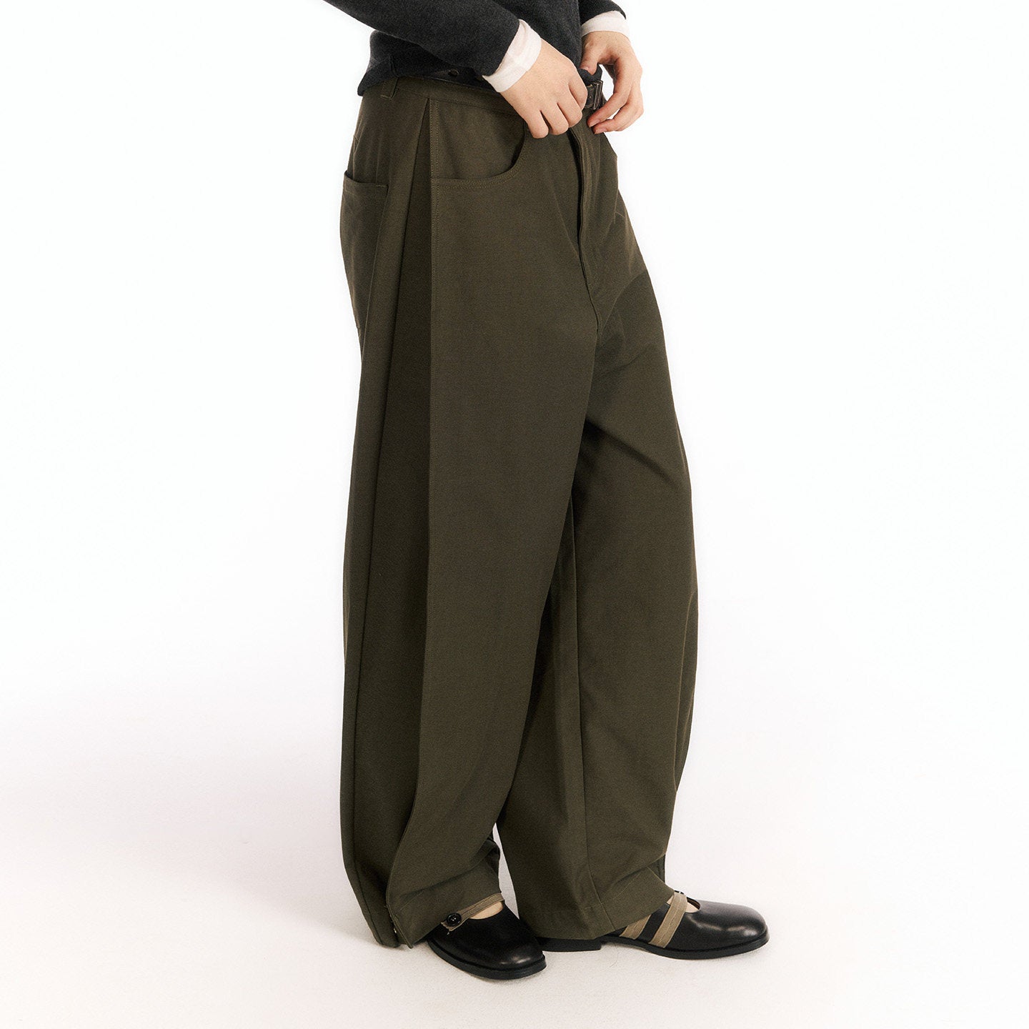 Sophisticated Turn-up Hem Long Pants