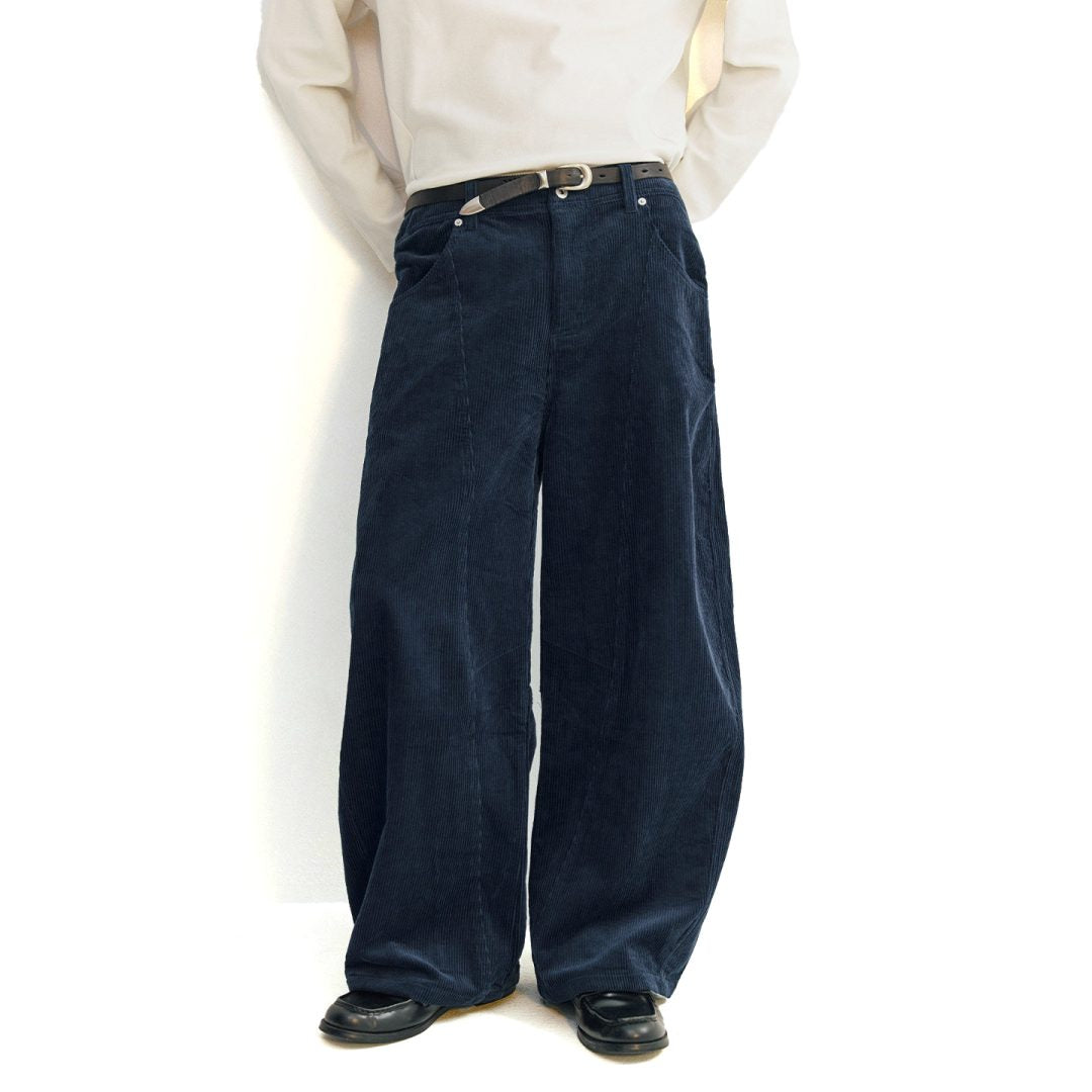 Corduroy Curved Barrel Leg Pants