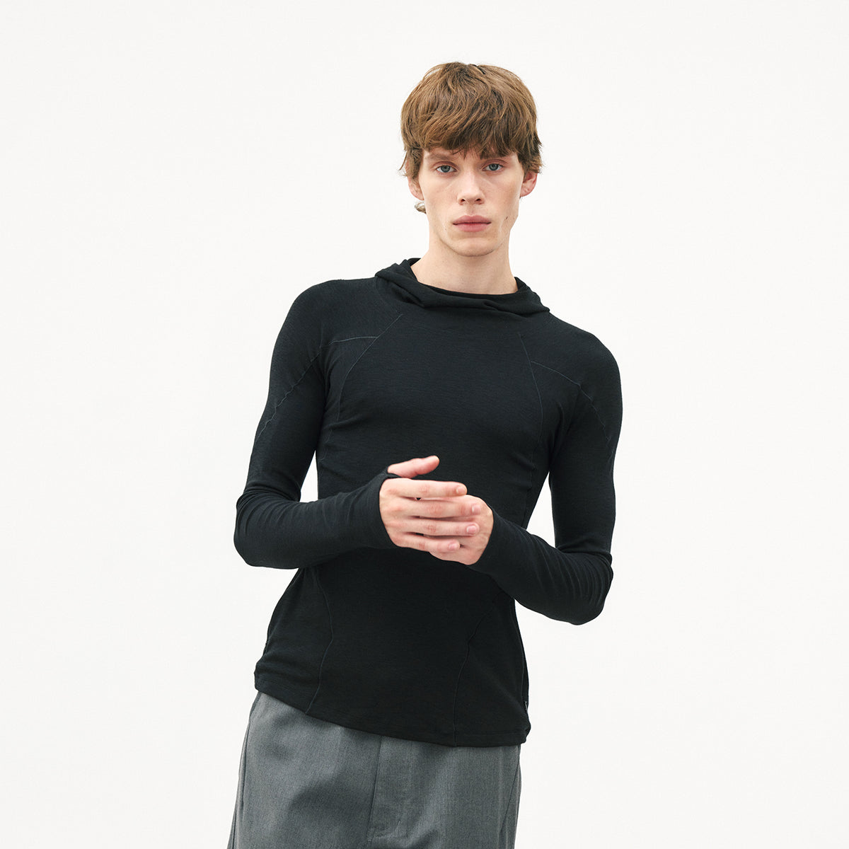 Slim-Fit Mousse Slub Hooded Base Layer