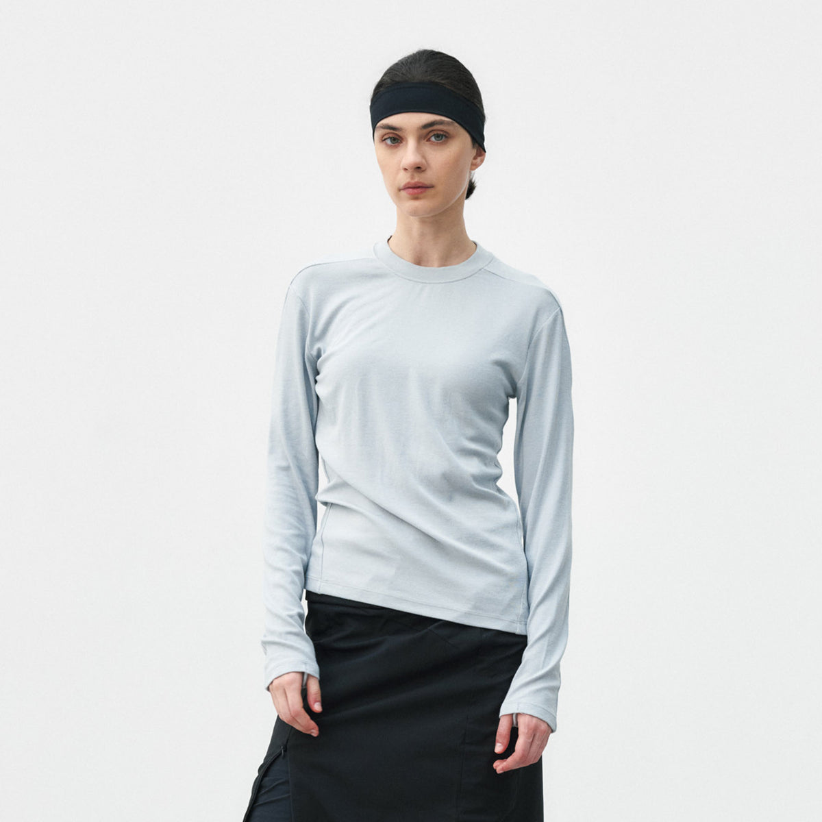 Slim-Fit Side-Panel Gusset Cotton Long Sleeve