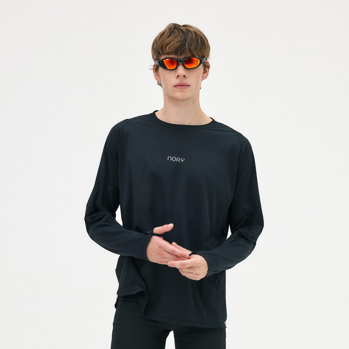 SPORTS Subtle-Texture Quick-Dry Reflective Logo Long Sleeve