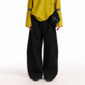 Wool Blend Curved Pants