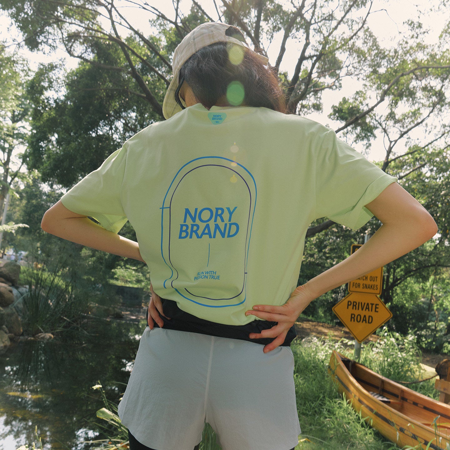 Soronaクールタッチトラックプリント半袖Tシャツ