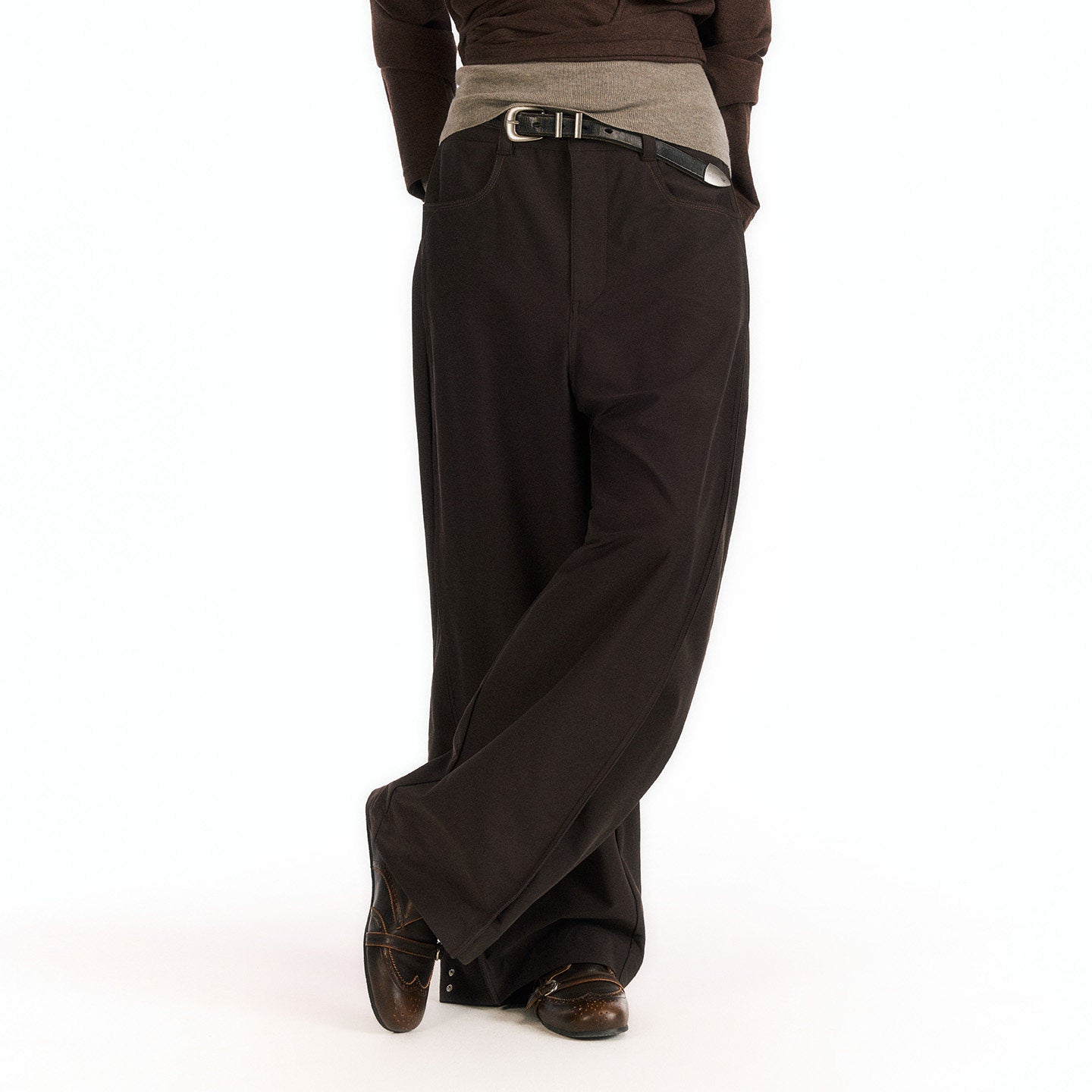 Sophisticated Turn-up Hem Long Pants