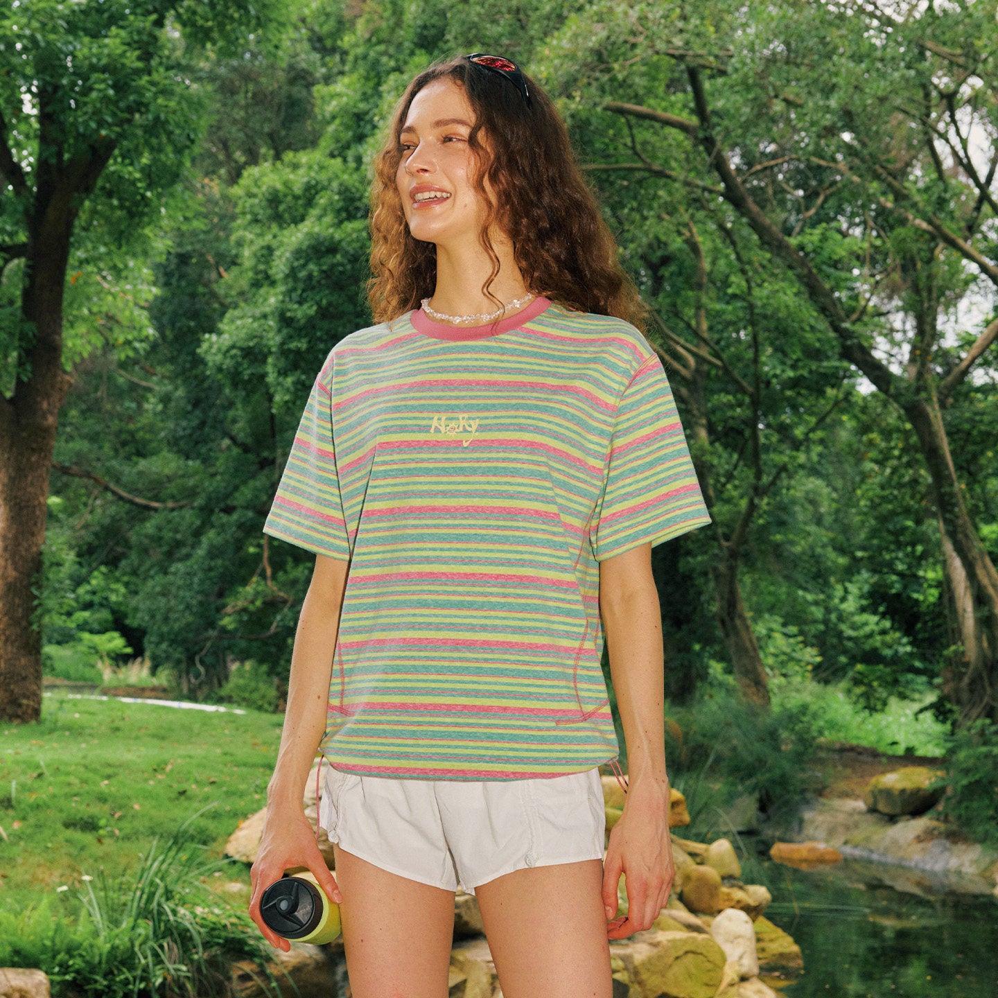 Dual-Fit Streamline Hassel Stitch Striped Short Sleeve Tee