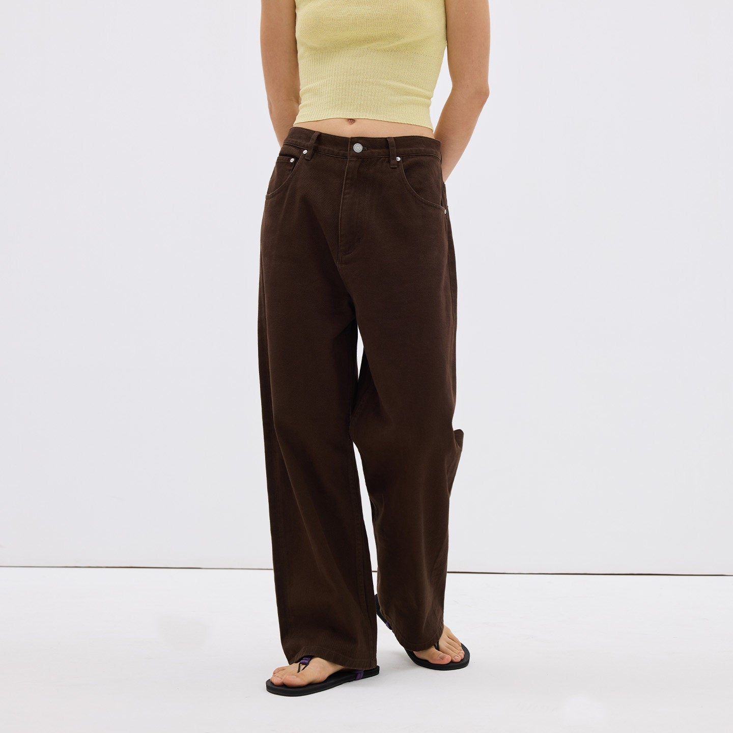 Cotton Straight Leg Pants