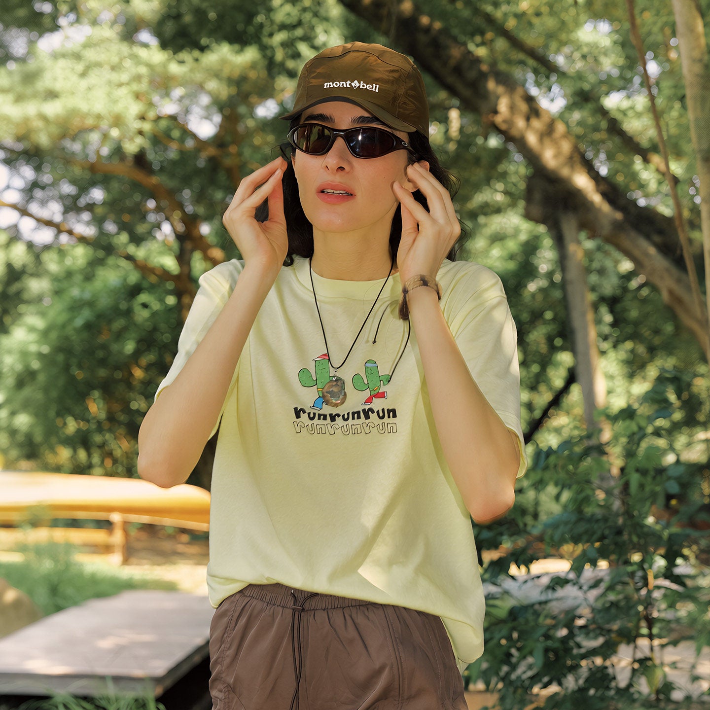 Running Cactus Print Short Sleeve T-shirt