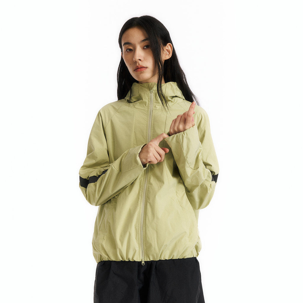 Pleated Hooded Trench Coat
