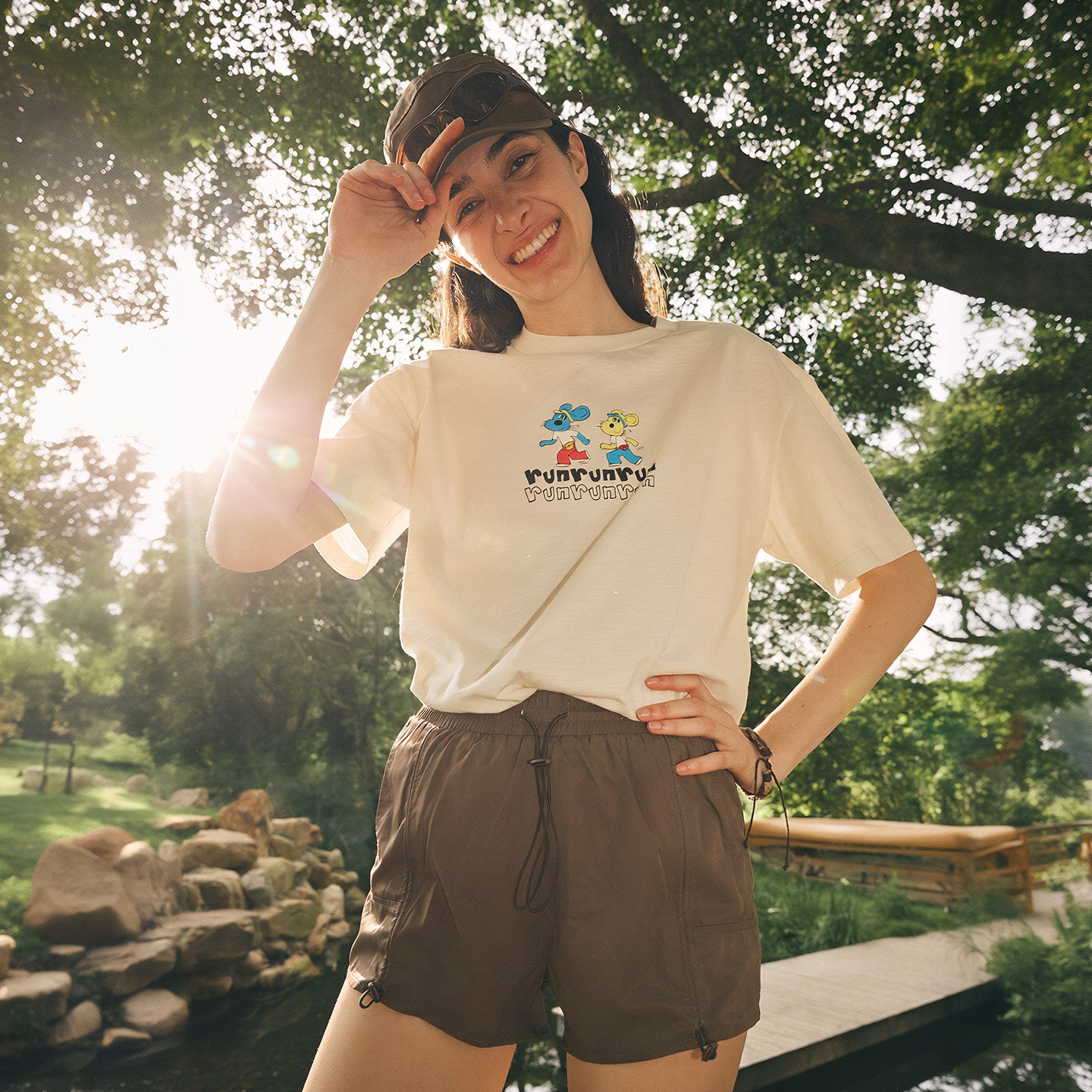 Running Mouse Slub Cotton Short Sleeve Tee