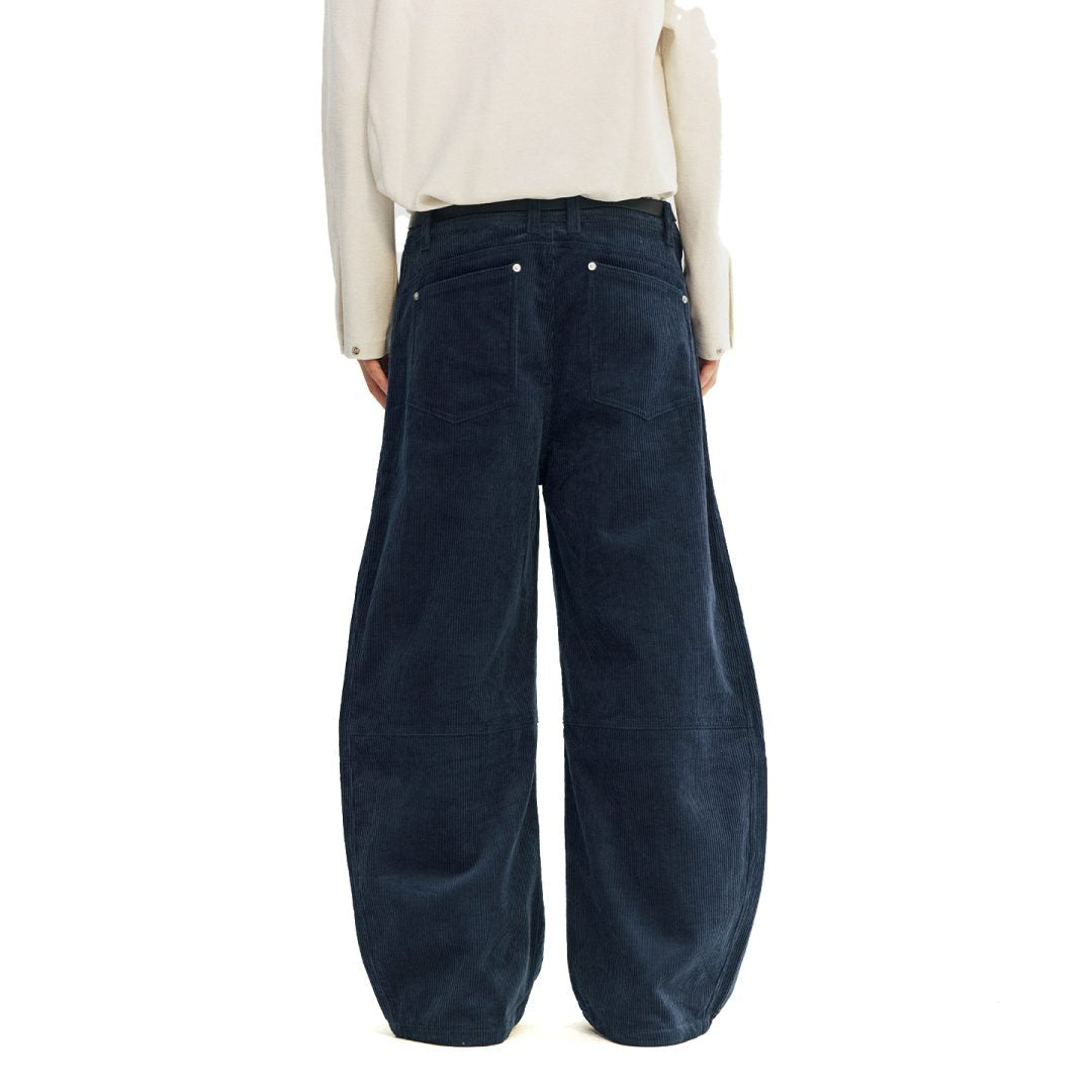 Corduroy Curved Barrel Leg Pants