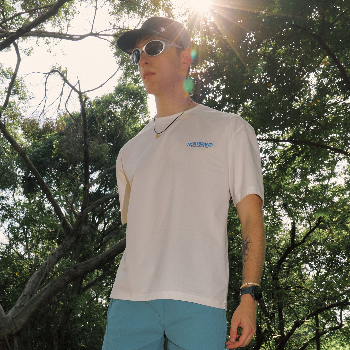 Sorona Cool Touch Track Print Short Sleeve Tee
