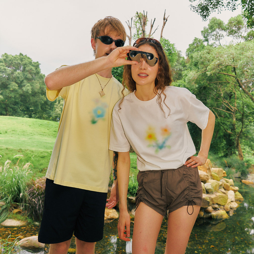 COOLMAX Hand Drawn Floral Cool-Feel Short Sleeve Tee