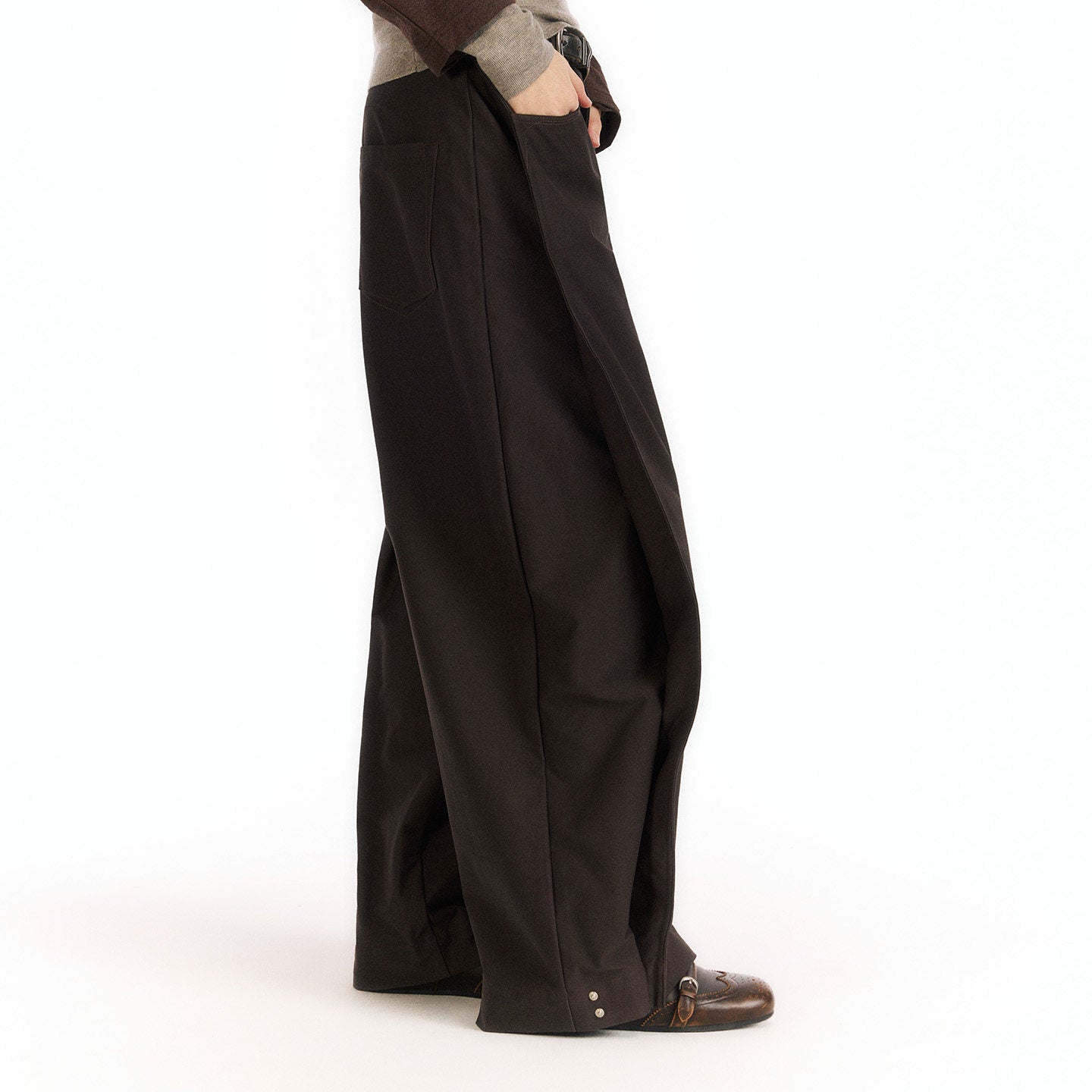 Sophisticated Turn-up Hem Long Pants