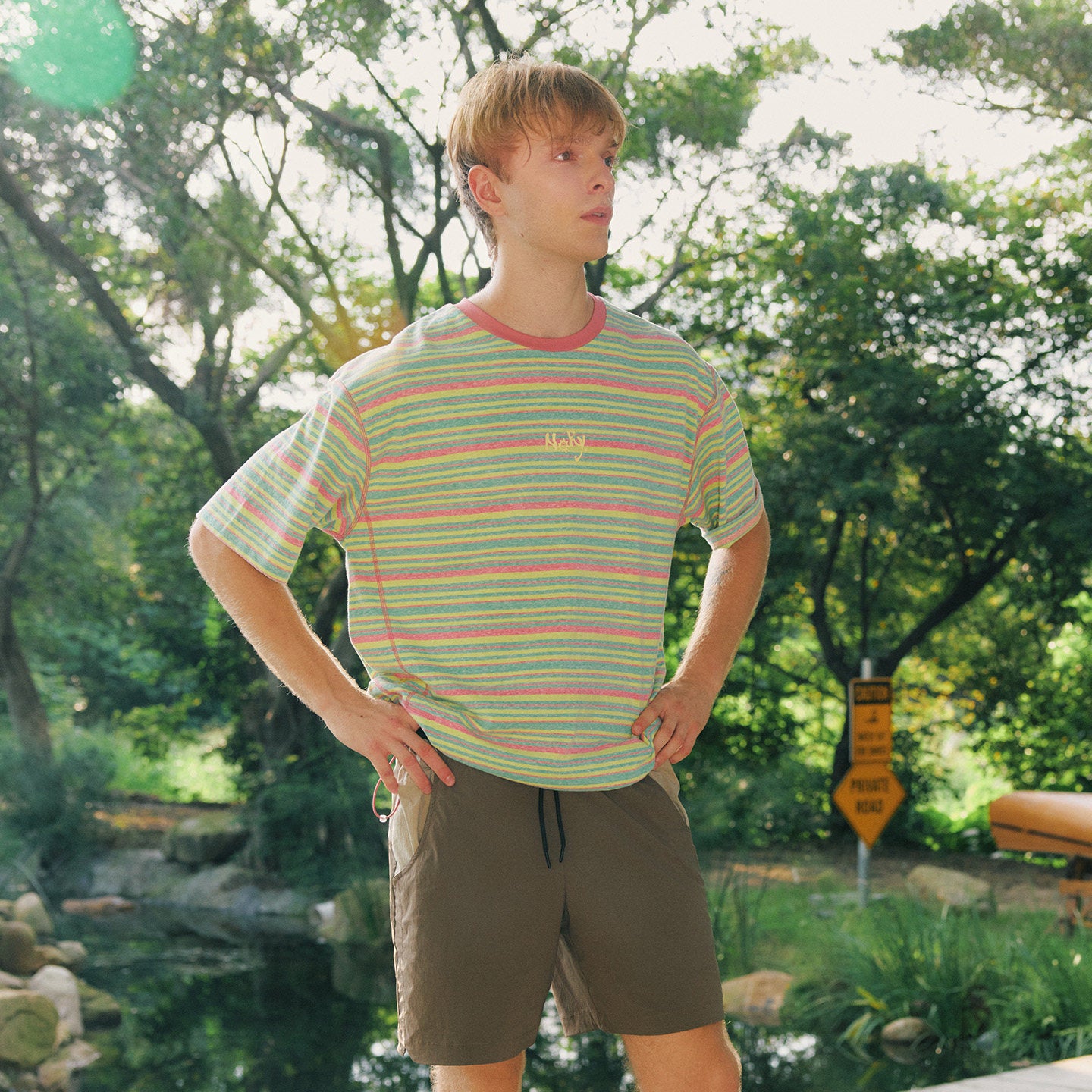 Dual-Fit Streamline Hassel Stitch Striped Short Sleeve Tee
