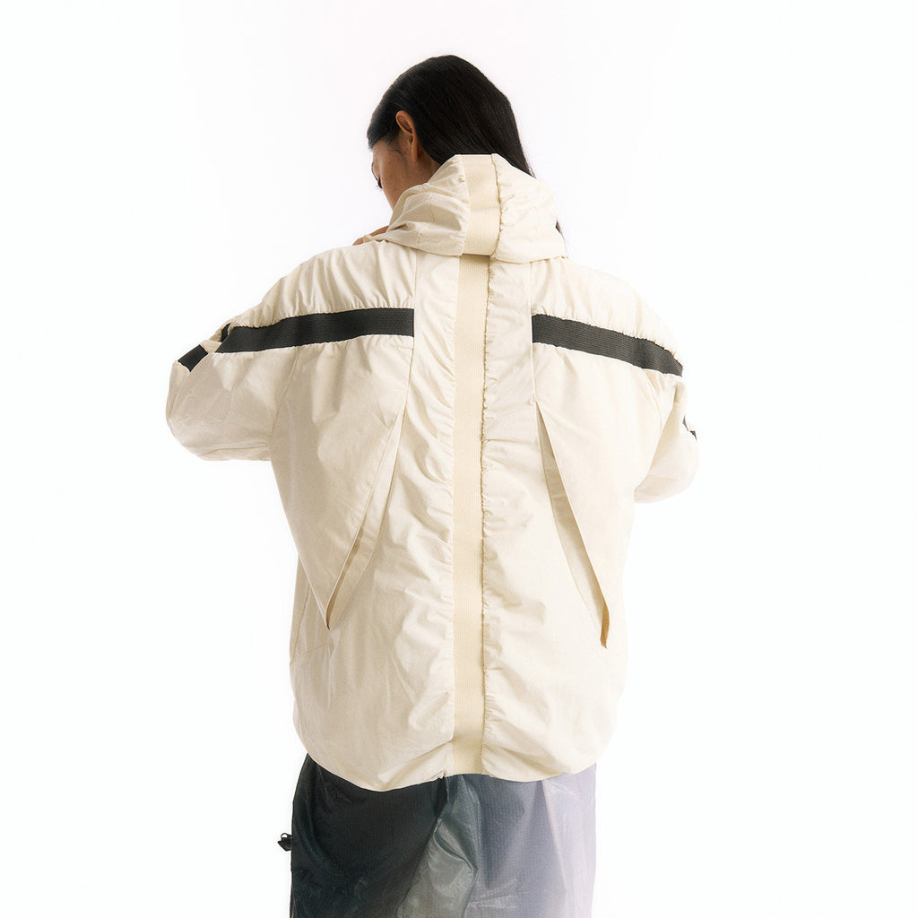 Pleated Hooded Trench Coat