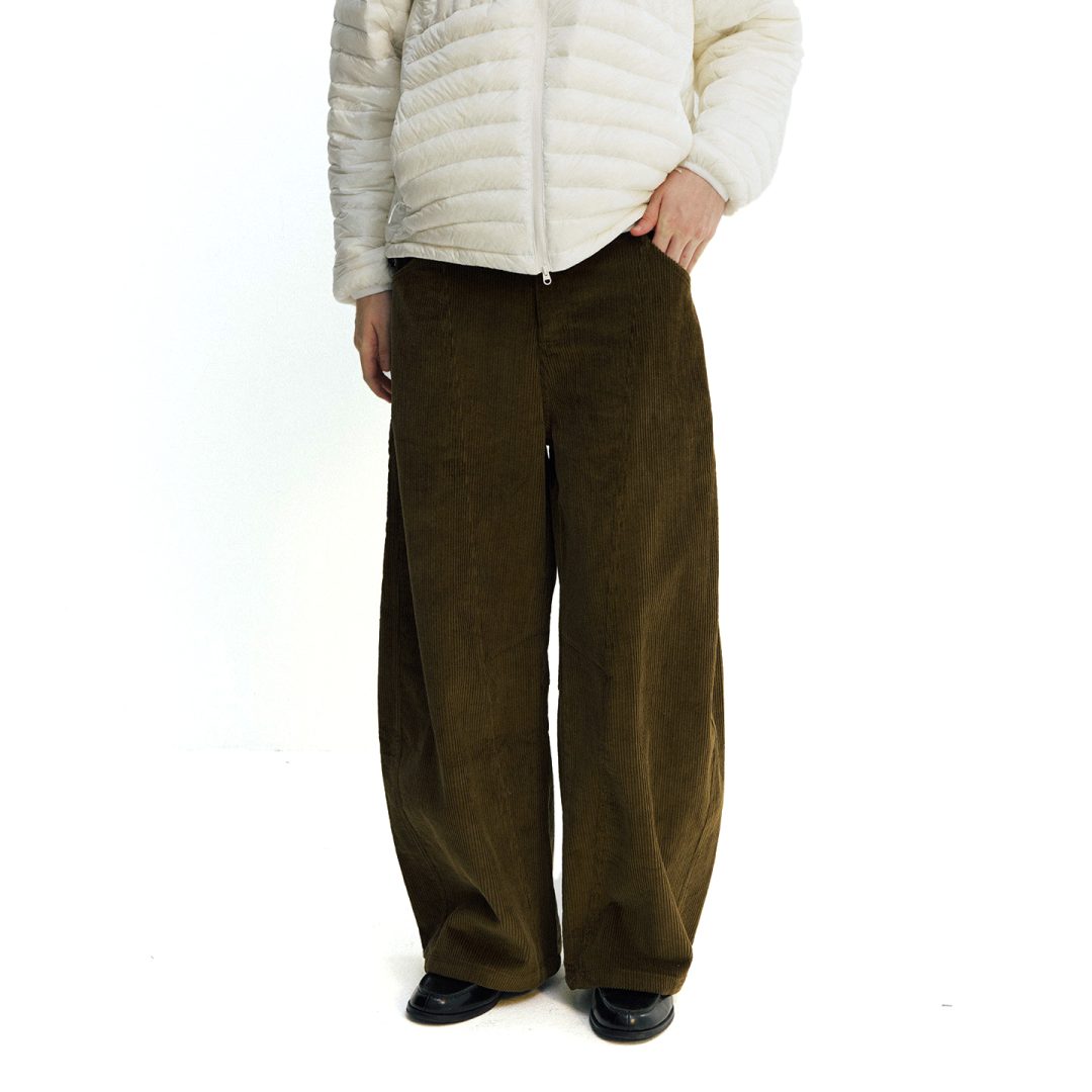 Corduroy Curved Barrel Leg Pants