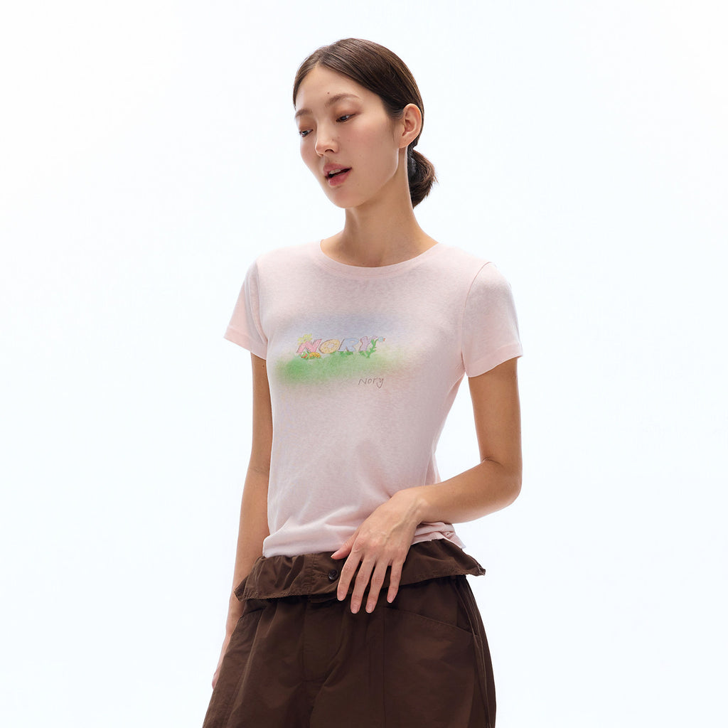 Floral Print Crew Neck Short Sleeve T-Shirt