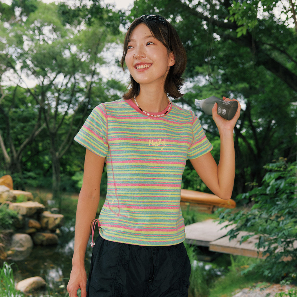 Dual-Fit Streamline Hassel Stitch Striped Short Sleeve Tee