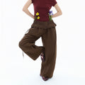 Flower Bud Waist Cinch Long Pants