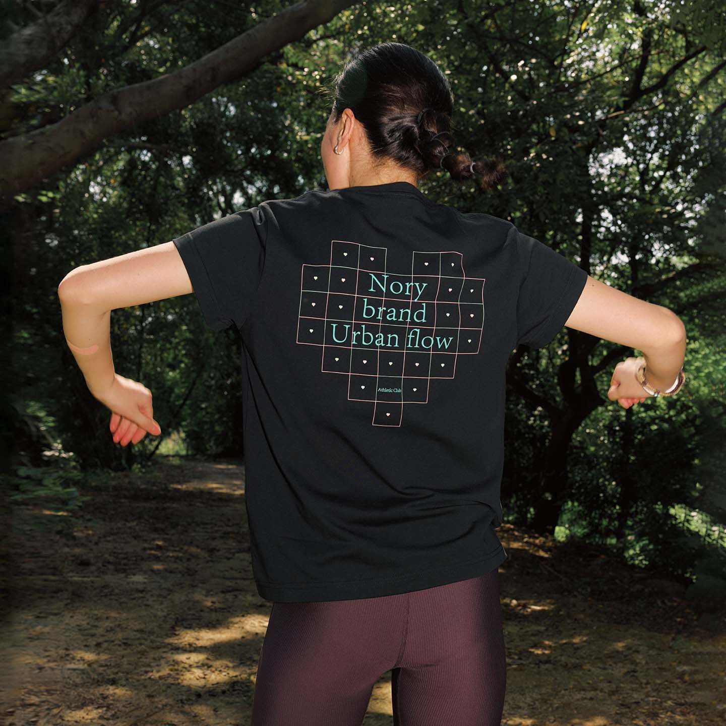 COOLMAX ハート幾何学柄クールフィール半袖Tシャツ