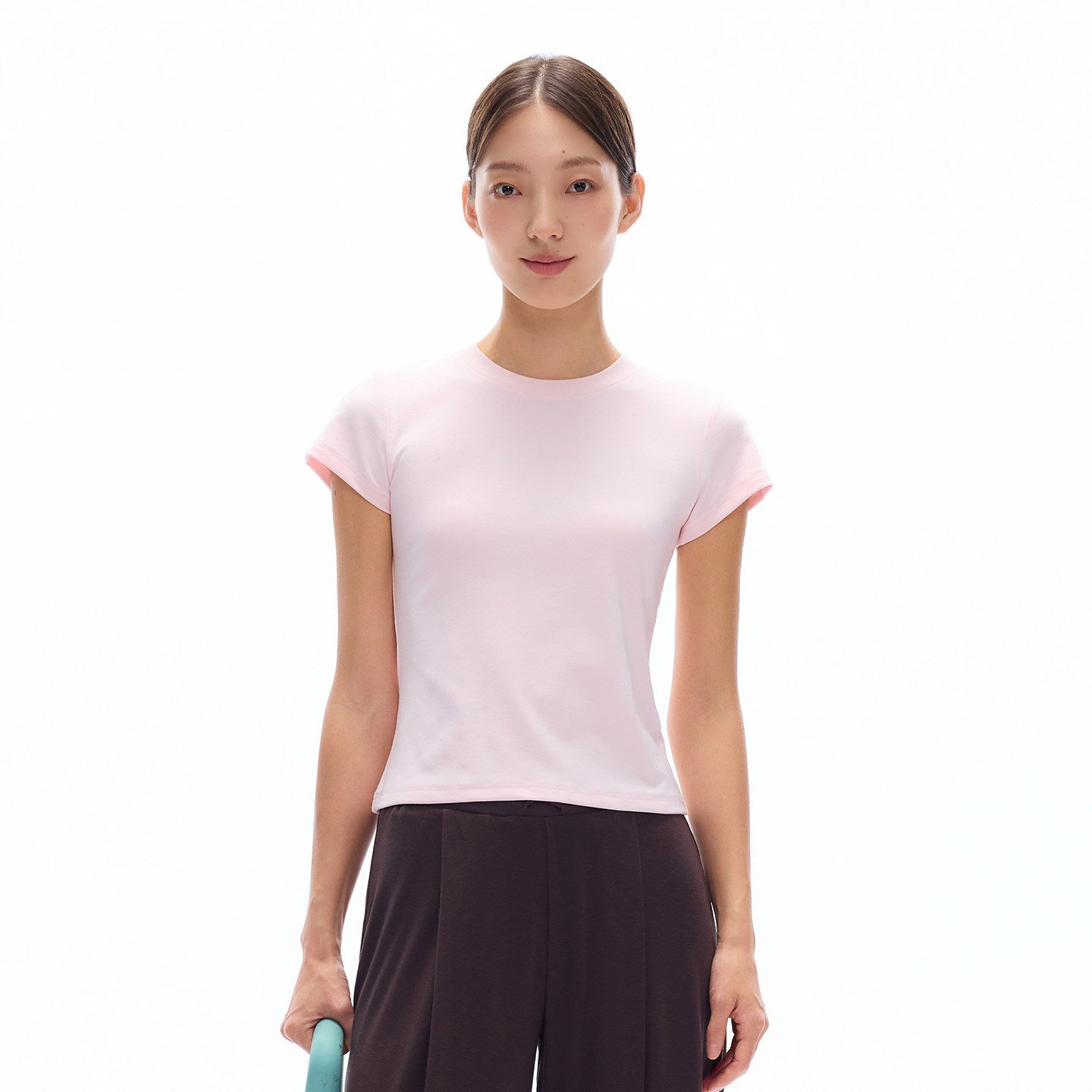 Fitted True Shoulder Basic Yoga Sports Short Sleeve Tee