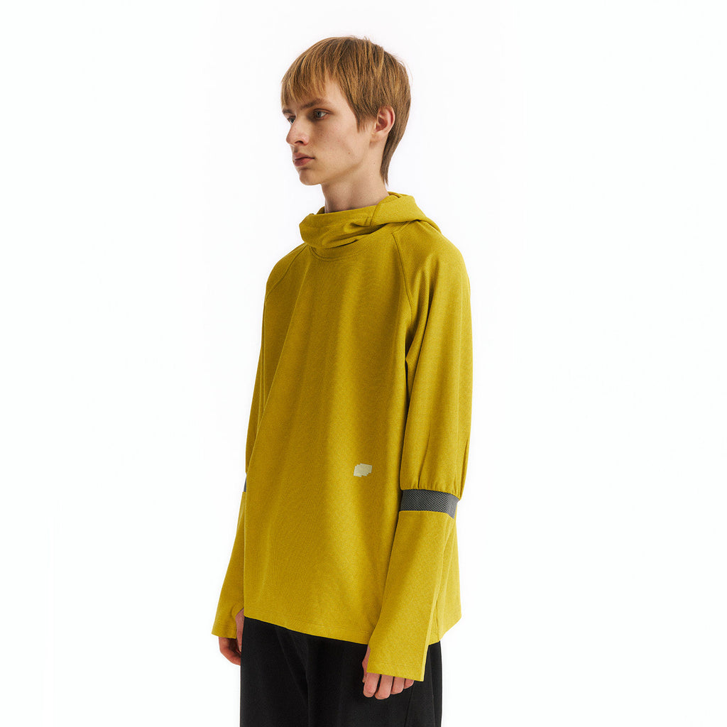 Hooded Waffle Knit Long Sleeve Top