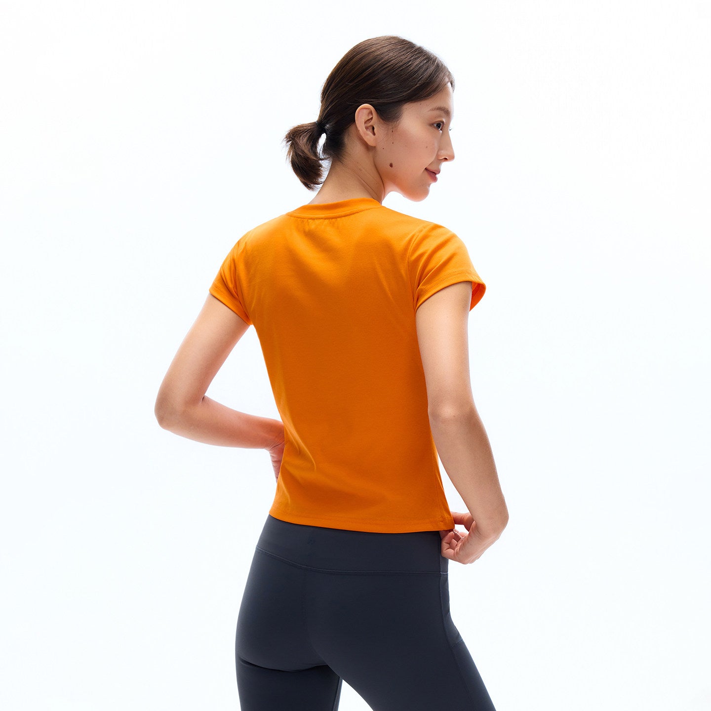 Fitted True Shoulder Basic Yoga Sports Short Sleeve Tee