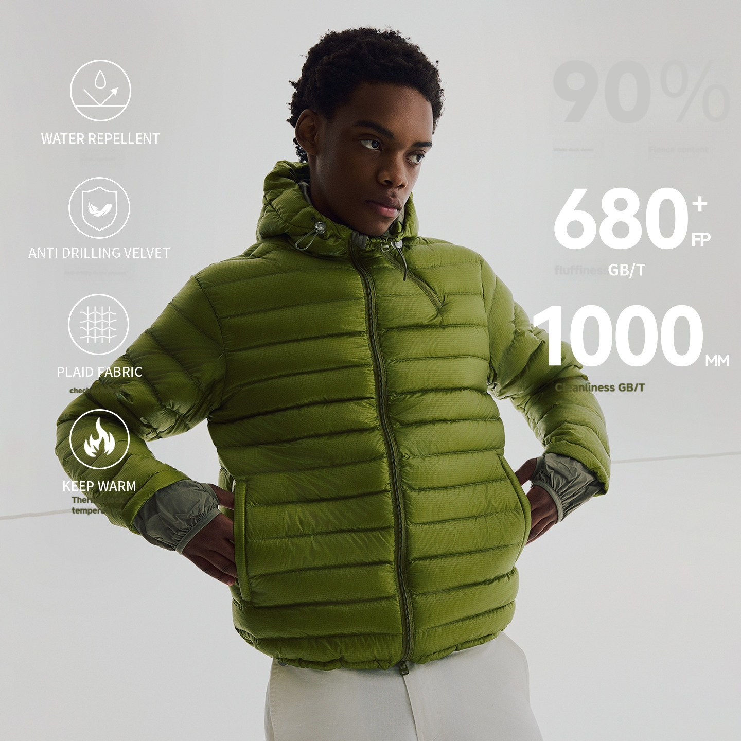 Outdoor 90% White Duck Down Jacket