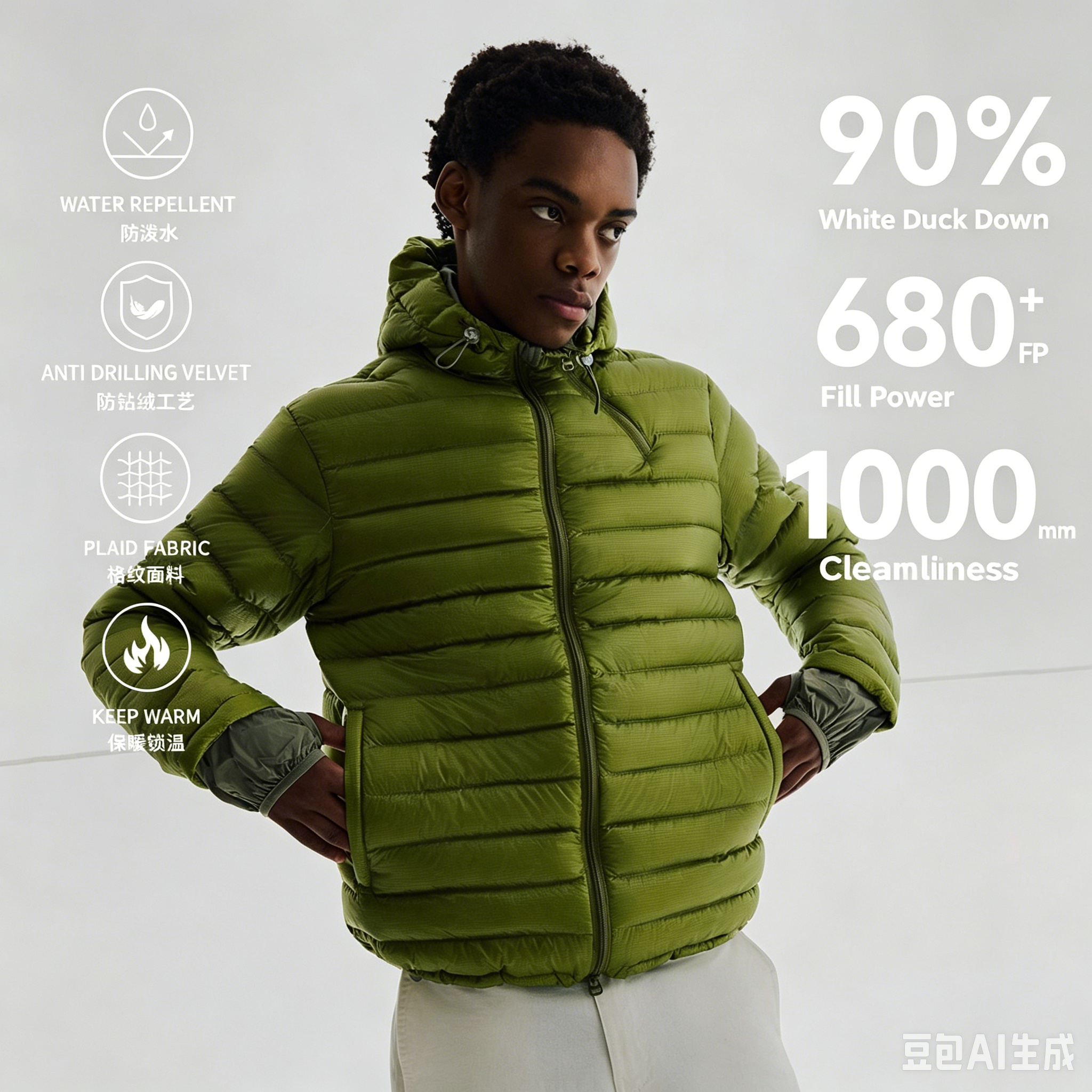 Outdoor 90% White Duck Down Jacket