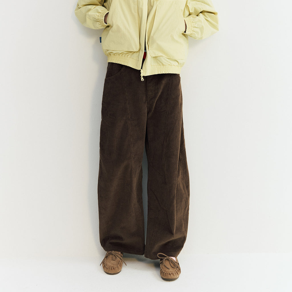 Corduroy Curved Barrel Leg Pants